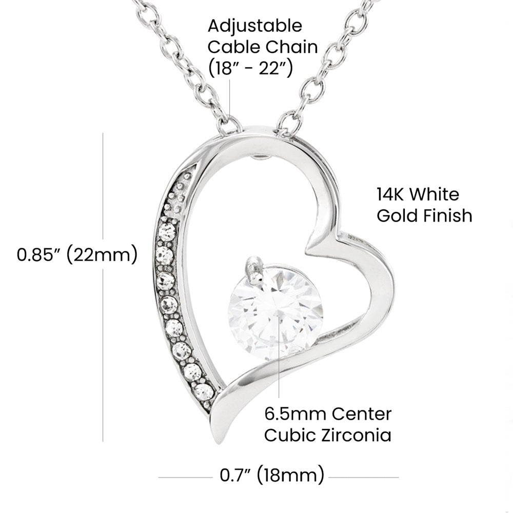 Bonus Daughter 14k White Gold or 18k Yellow Gold Plated Heart Necklace