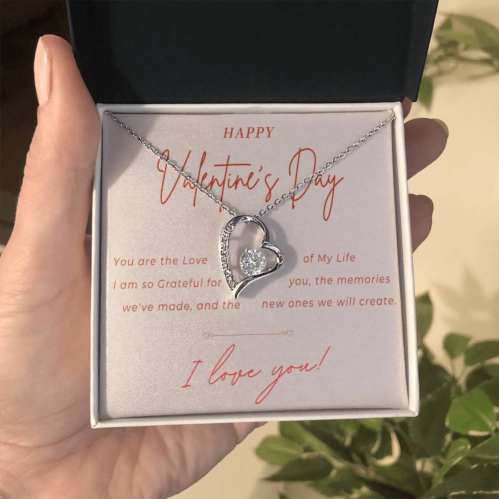 Valentines Day Heart Necklace | Gift for Wife, Girlfriend