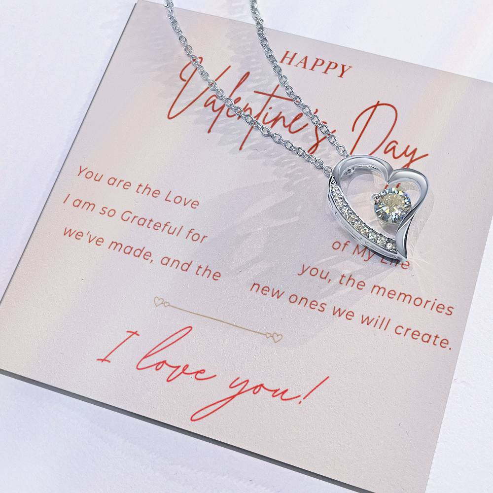 Valentines Day Heart Necklace | Gift for Wife, Girlfriend