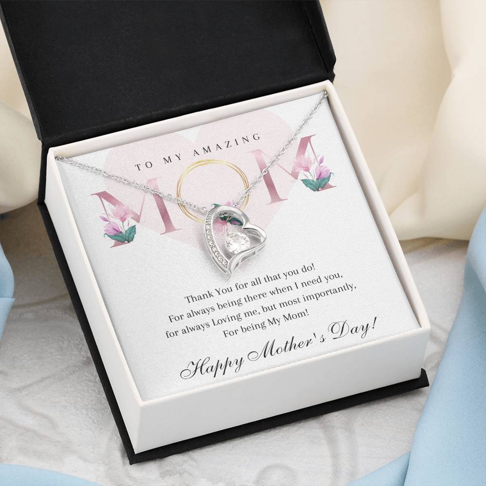 Mother's Day 14k White or 18k Yellow Gold Heart Necklace