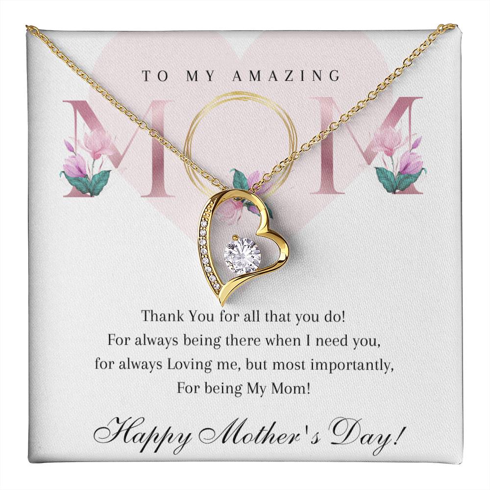 Mother's Day 14k White or 18k Yellow Gold Heart Necklace