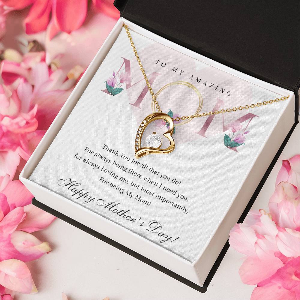 Mother's Day 14k White or 18k Yellow Gold Heart Necklace