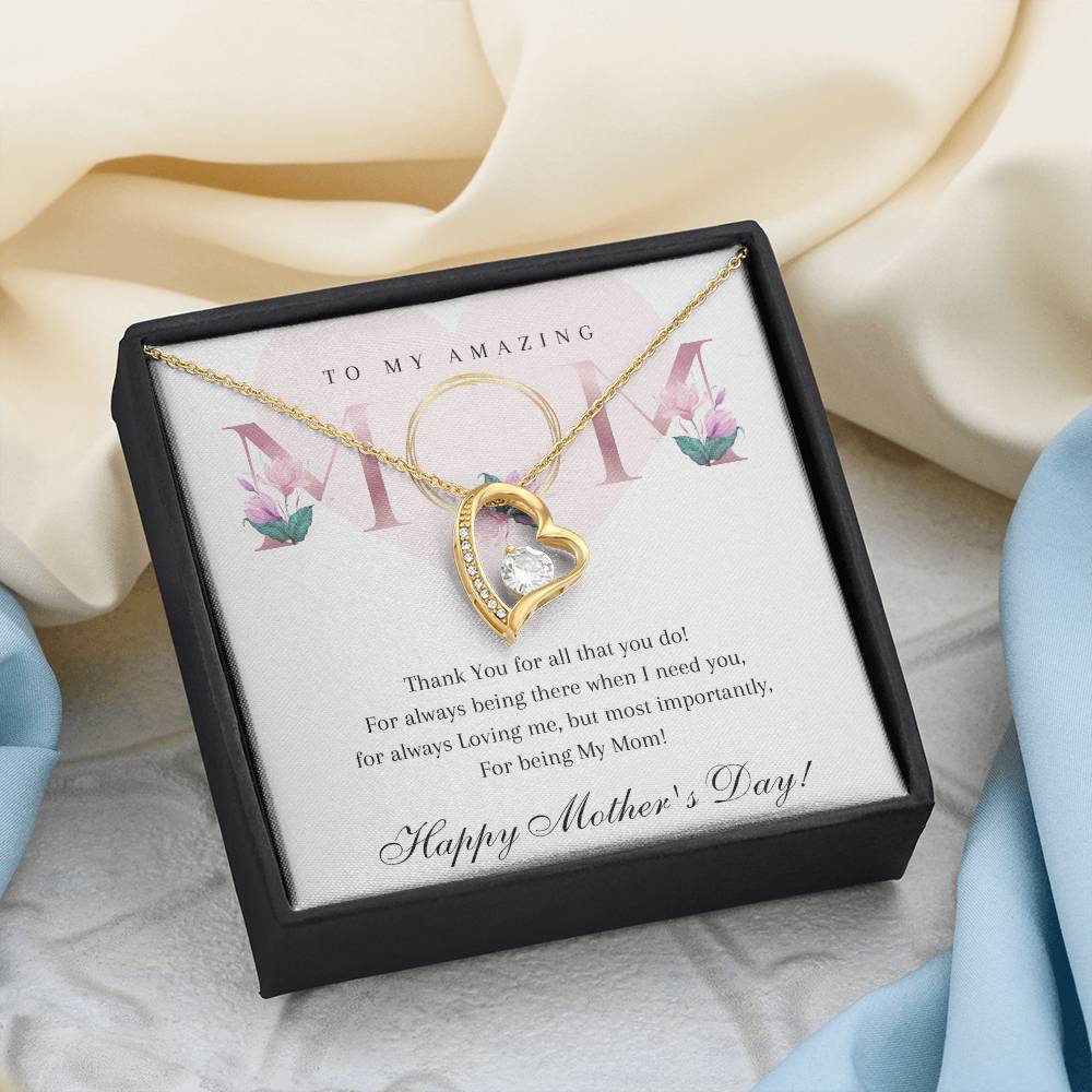 Mother's Day 14k White or 18k Yellow Gold Heart Necklace