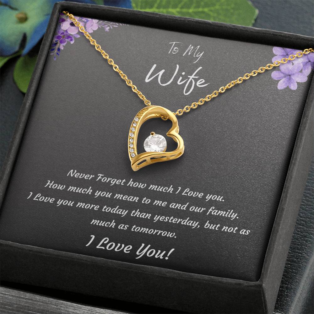 Forever Love 14k White Gold or 18k Yellow Gold Plated Necklace for Wife Birthday Valentines Day Anniversary Mothers Day Gifts for Wife