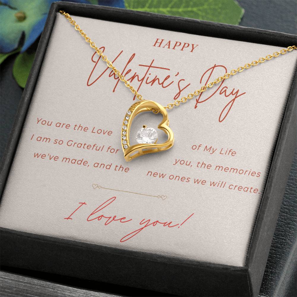 Valentines Day 14k White or 18k Yellow Gold Plated Heart Necklace with Cubic Zirconia Stone,Gift for Wife, Girlfriend