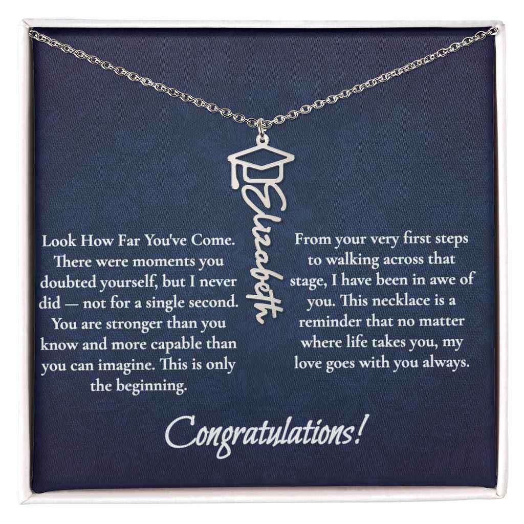Graduation Name Necklace for Her | Personalized Graduation Gift for Women