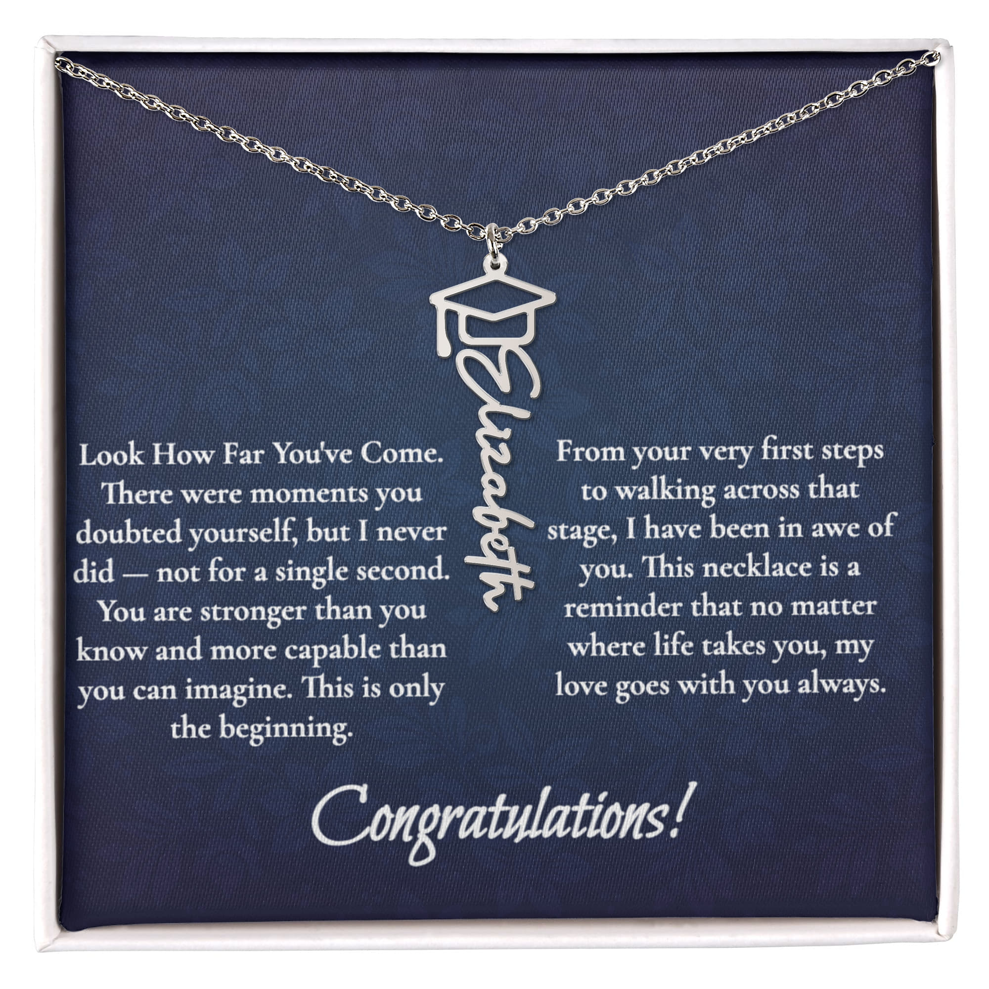Graduation Name Necklace for Her | Personalized Graduation Gift for Women