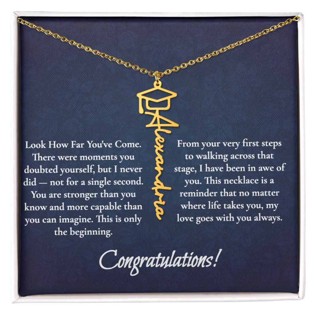 Graduation Name Necklace for Her | Personalized Graduation Gift for Women