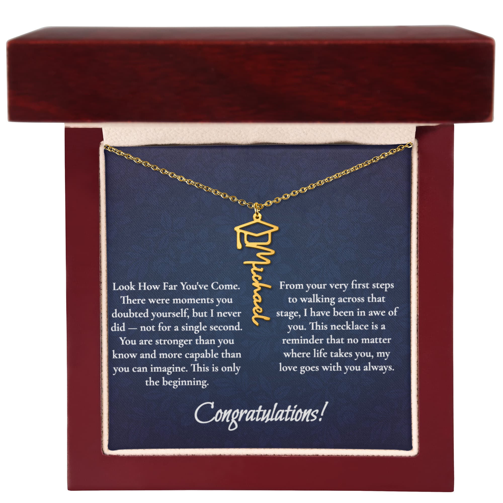 Graduation Name Necklace for Her | Personalized Graduation Gift for Women