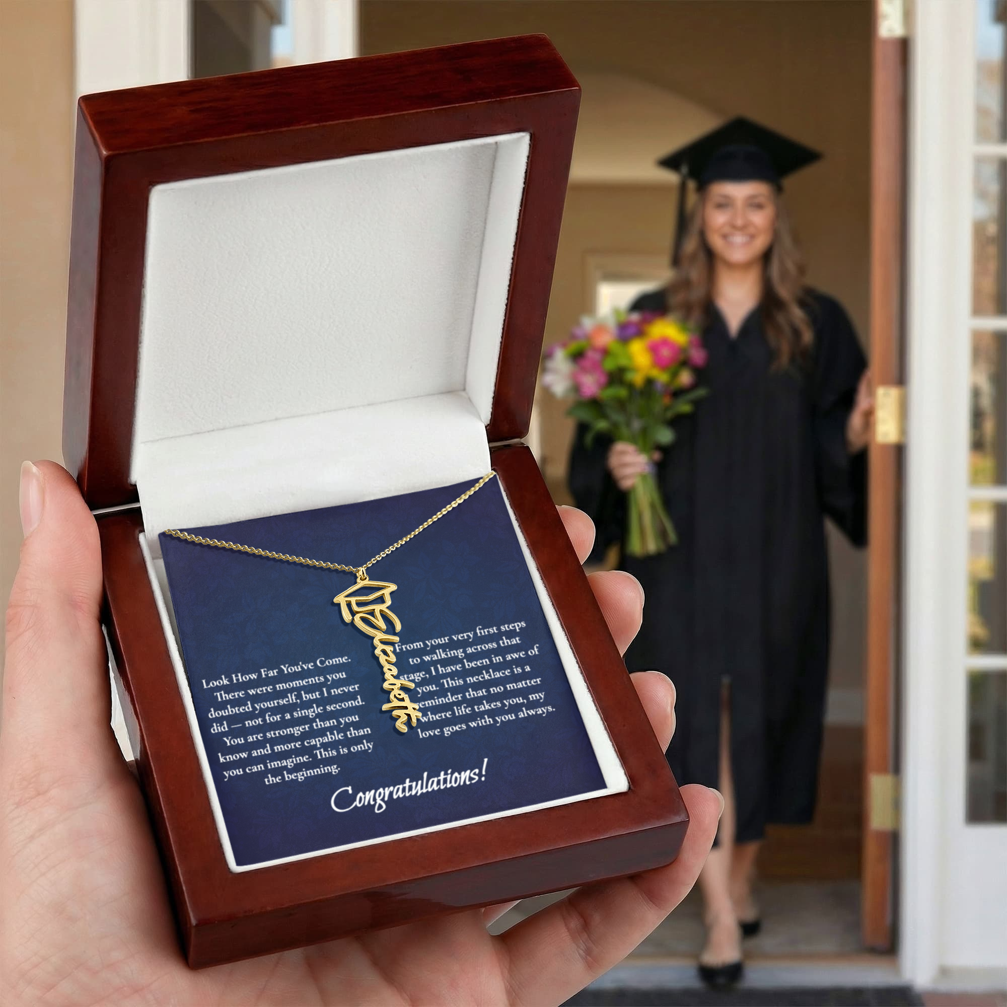 Graduation Name Necklace for Her | Personalized Graduation Gift for Women