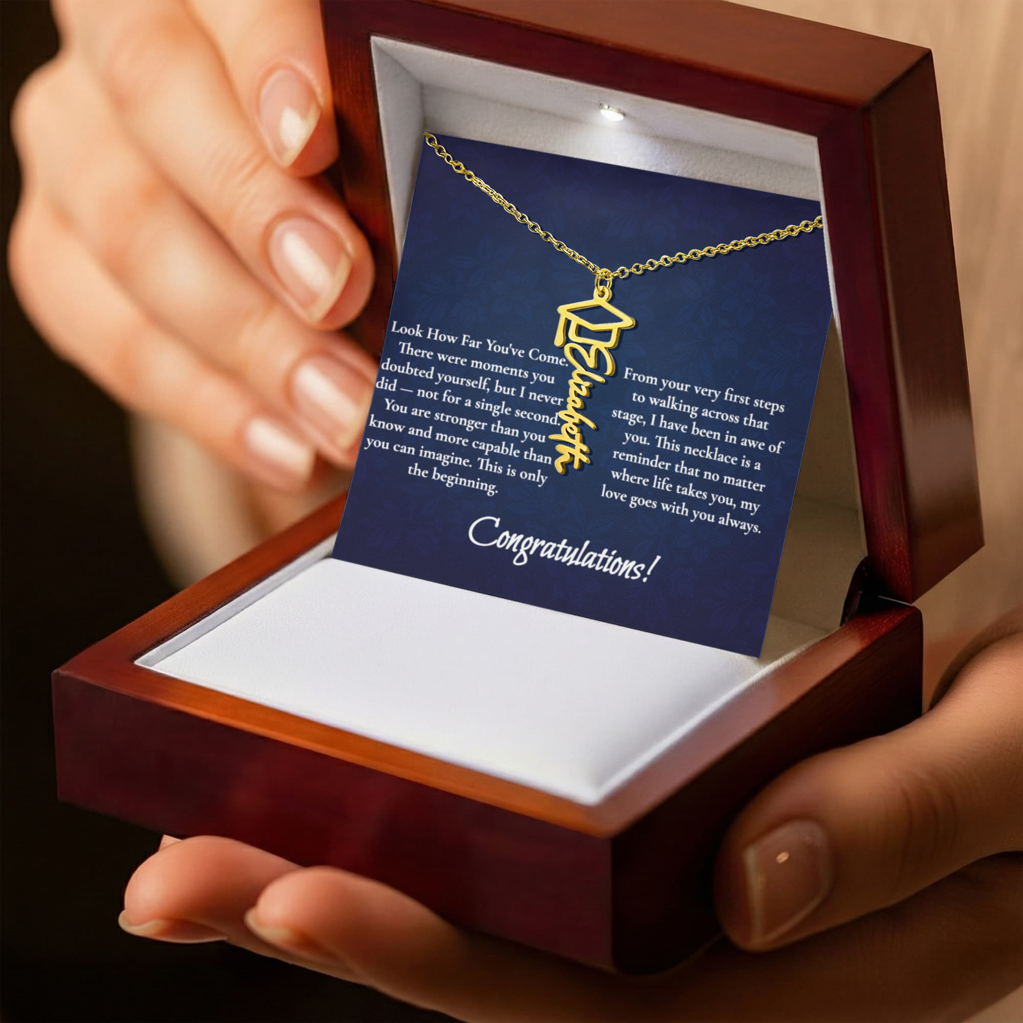 Graduation Name Necklace for Her | Personalized Graduation Gift for Women