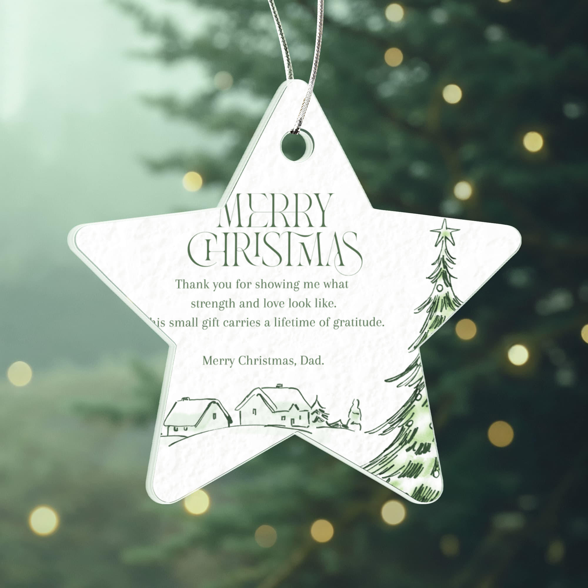 To My Dad — Acrylic Star Christmas Ornament | Heartfelt Holiday Gift for Father