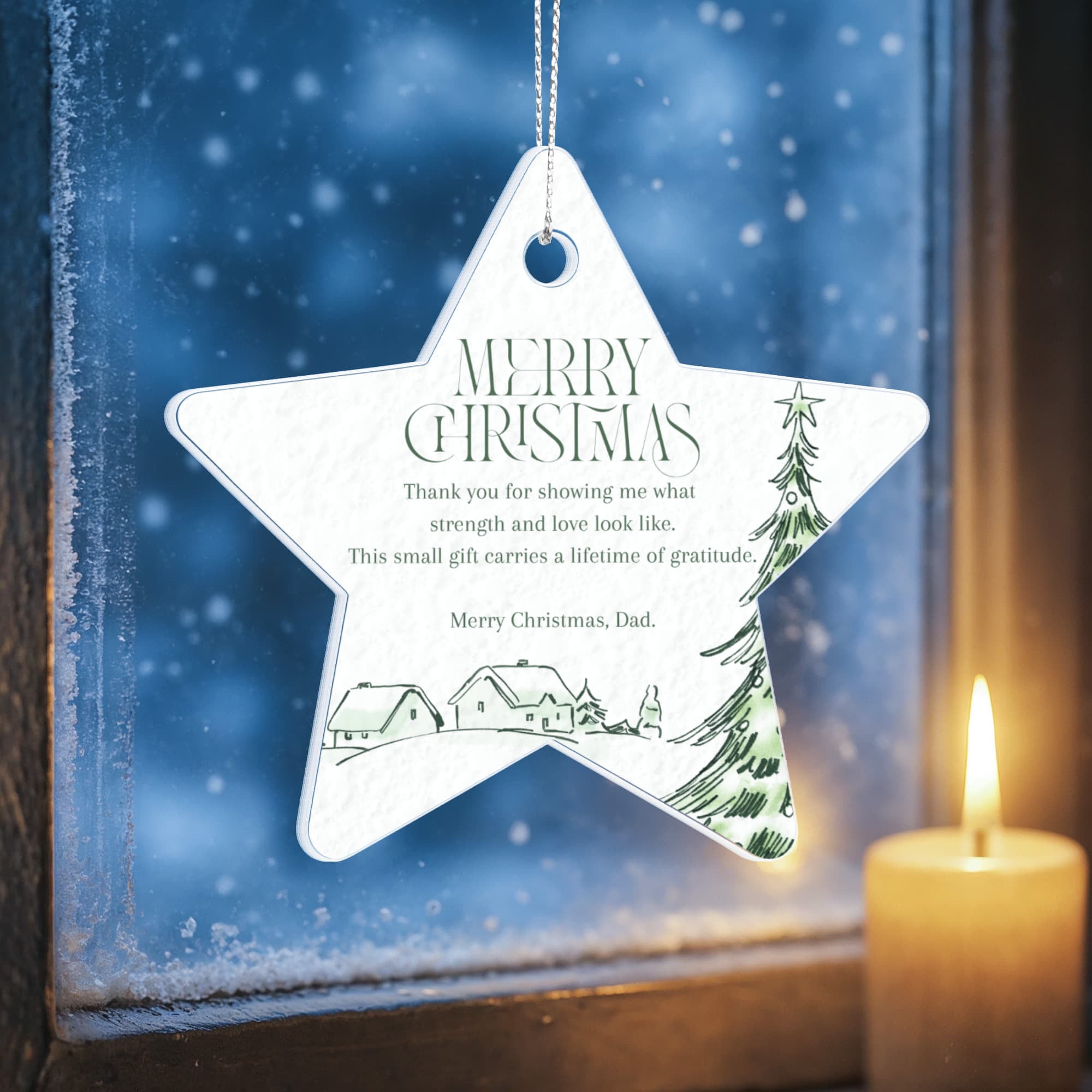 To My Dad — Acrylic Star Christmas Ornament | Heartfelt Holiday Gift for Father