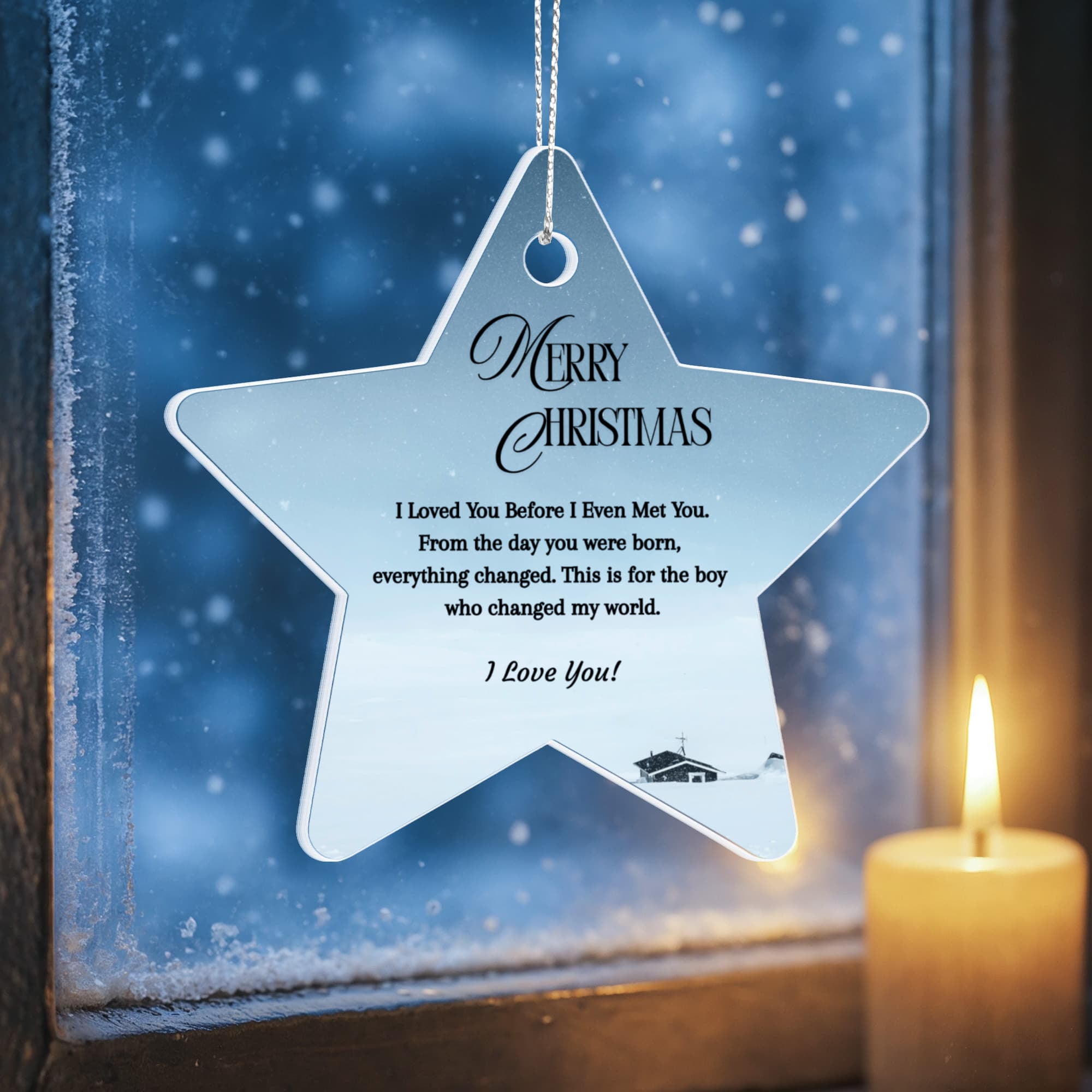 To My Son — I Loved You Before I Even Met You | Star Christmas Ornament Gift From Mom or Dad