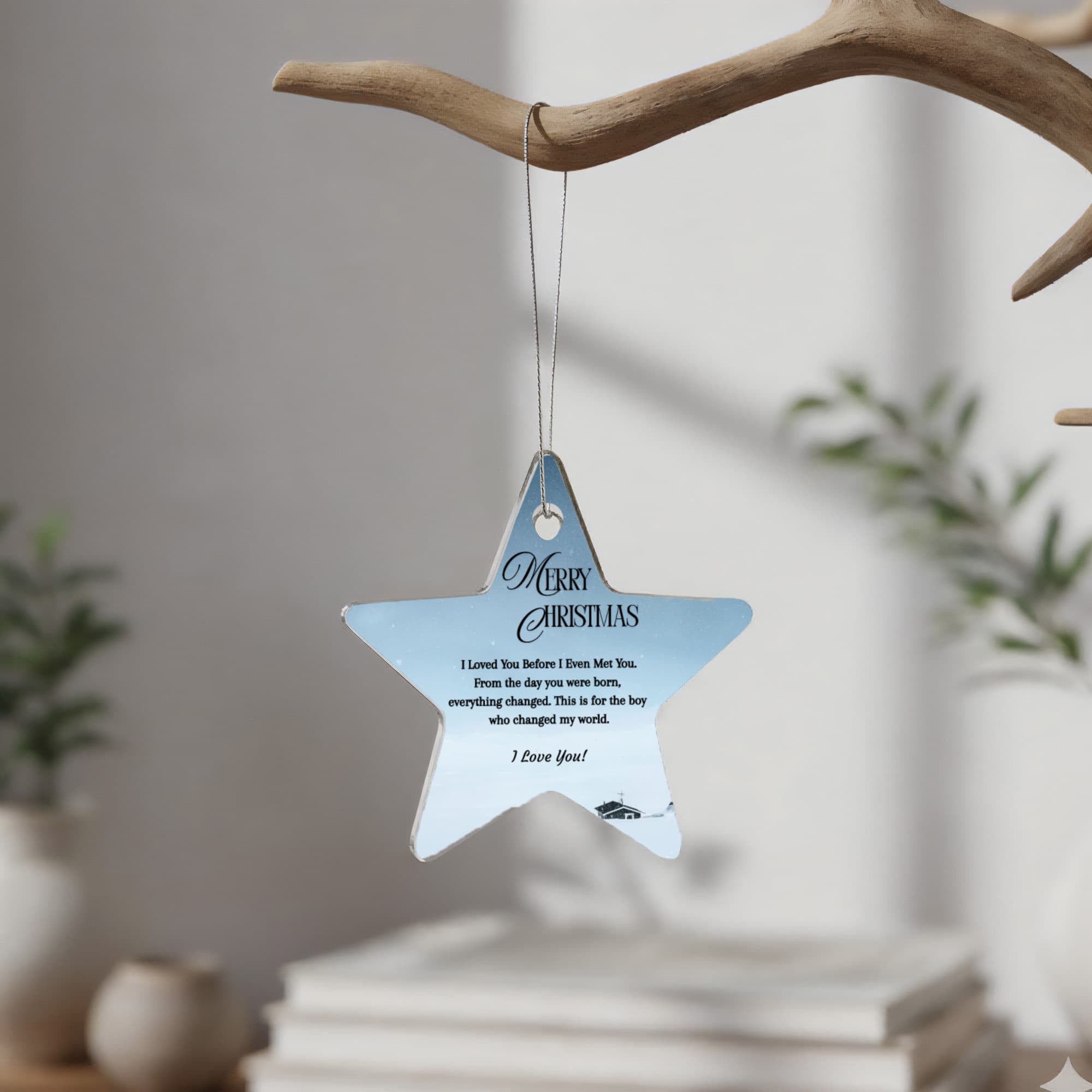 To My Son — I Loved You Before I Even Met You | Star Christmas Ornament Gift From Mom or Dad