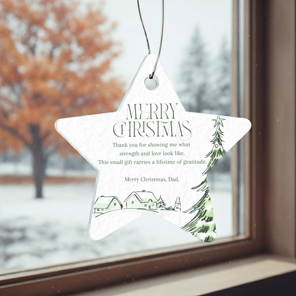 To My Dad — Acrylic Star Christmas Ornament | Heartfelt Holiday Gift for Father