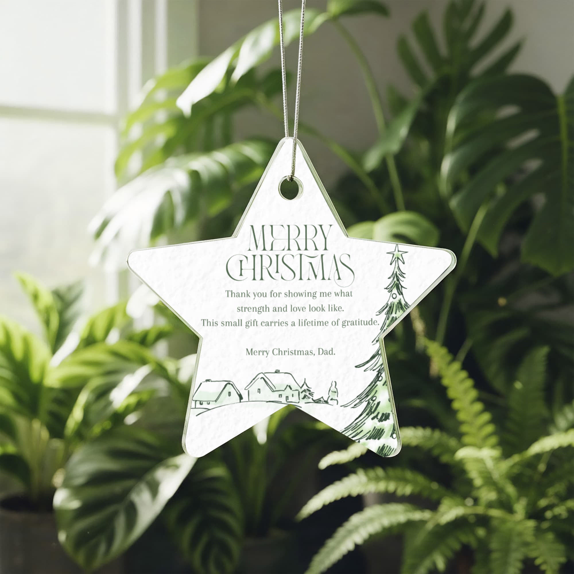 To My Dad — Acrylic Star Christmas Ornament | Heartfelt Holiday Gift for Father