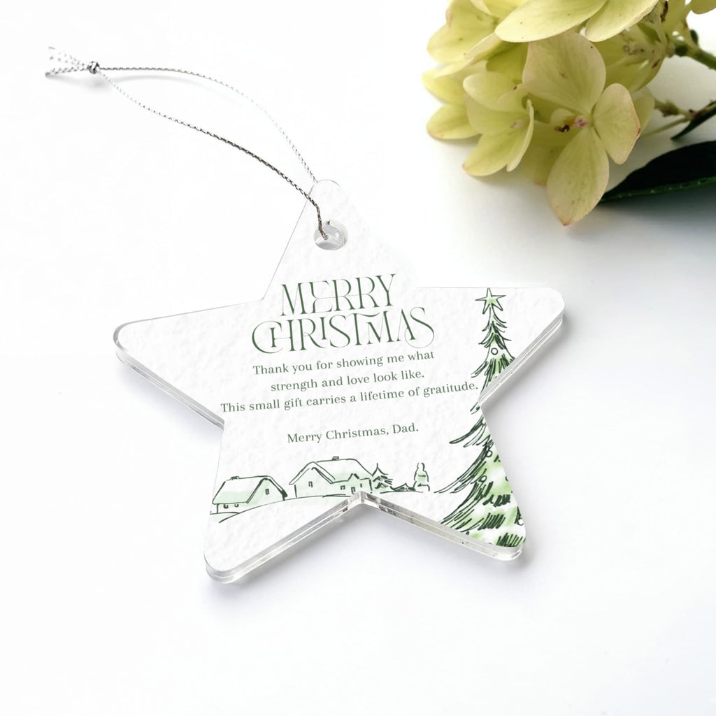 To My Dad — Acrylic Star Christmas Ornament | Heartfelt Holiday Gift for Father