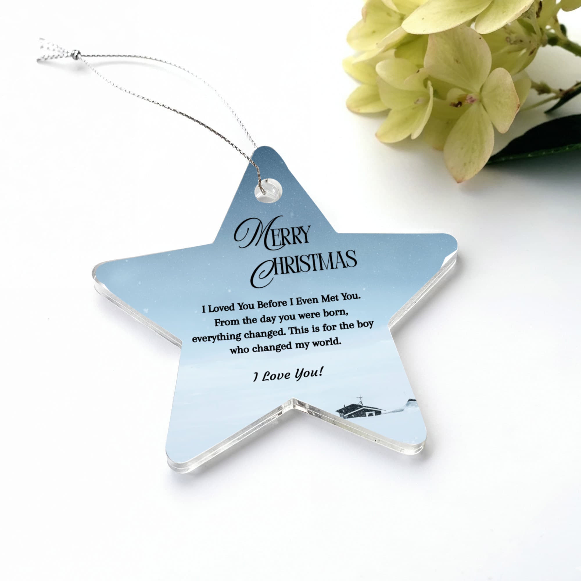 To My Son — I Loved You Before I Even Met You | Star Christmas Ornament Gift From Mom or Dad