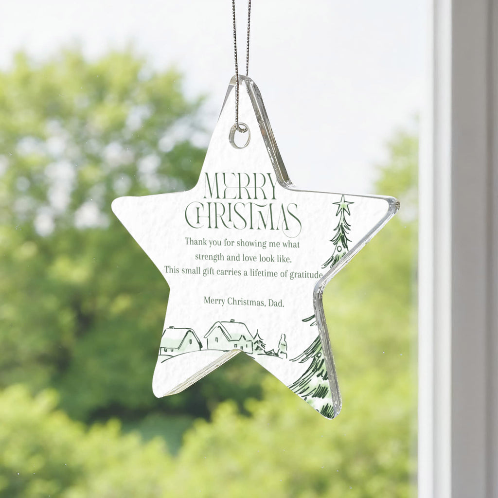 To My Dad — Acrylic Star Christmas Ornament | Heartfelt Holiday Gift for Father