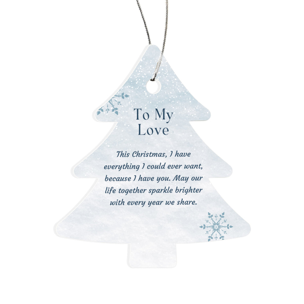 To My Love Acrylic Christmas Tree Ornament – Romantic Keepsake Gift for Wife, Girlfriend, Partner