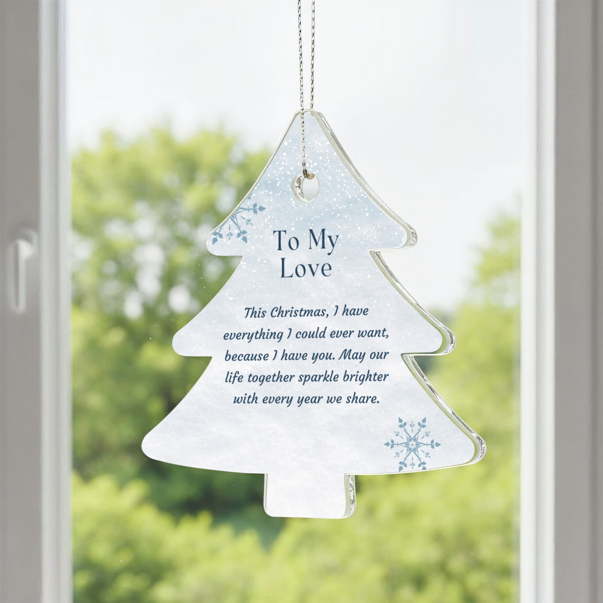 To My Love Acrylic Christmas Tree Ornament – Romantic Keepsake Gift for Wife, Girlfriend, Partner