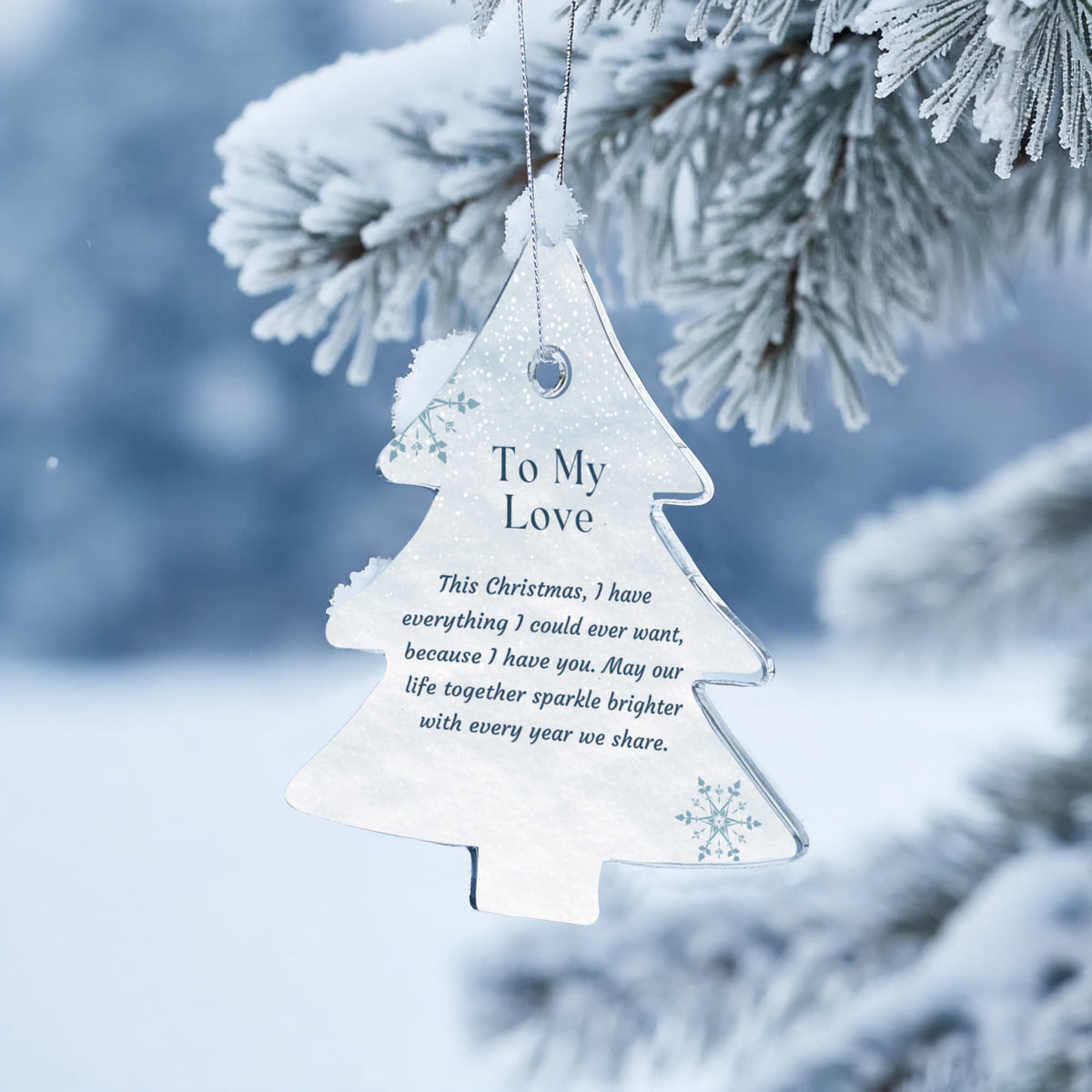 To My Love Acrylic Christmas Tree Ornament – Romantic Keepsake Gift for Wife, Girlfriend, Partner