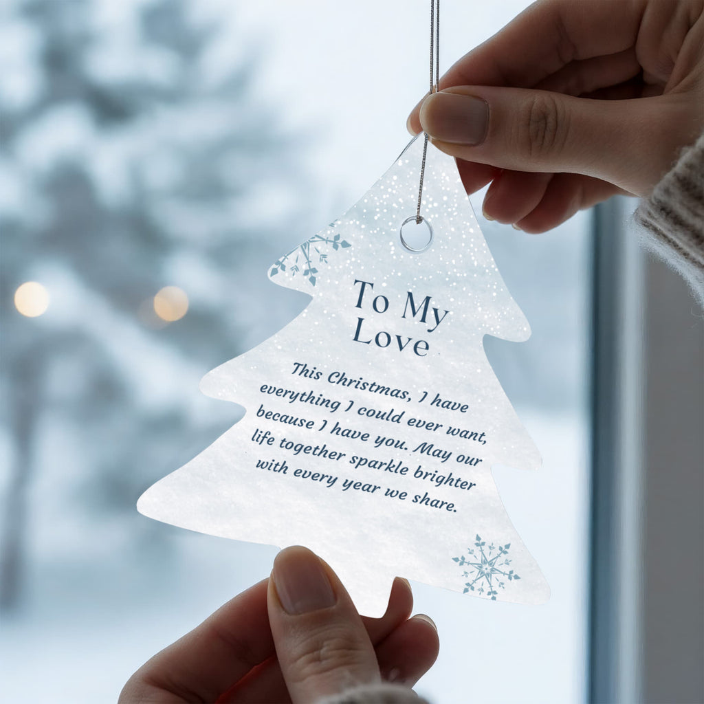 To My Love Acrylic Christmas Tree Ornament – Romantic Keepsake Gift for Wife, Girlfriend, Partner