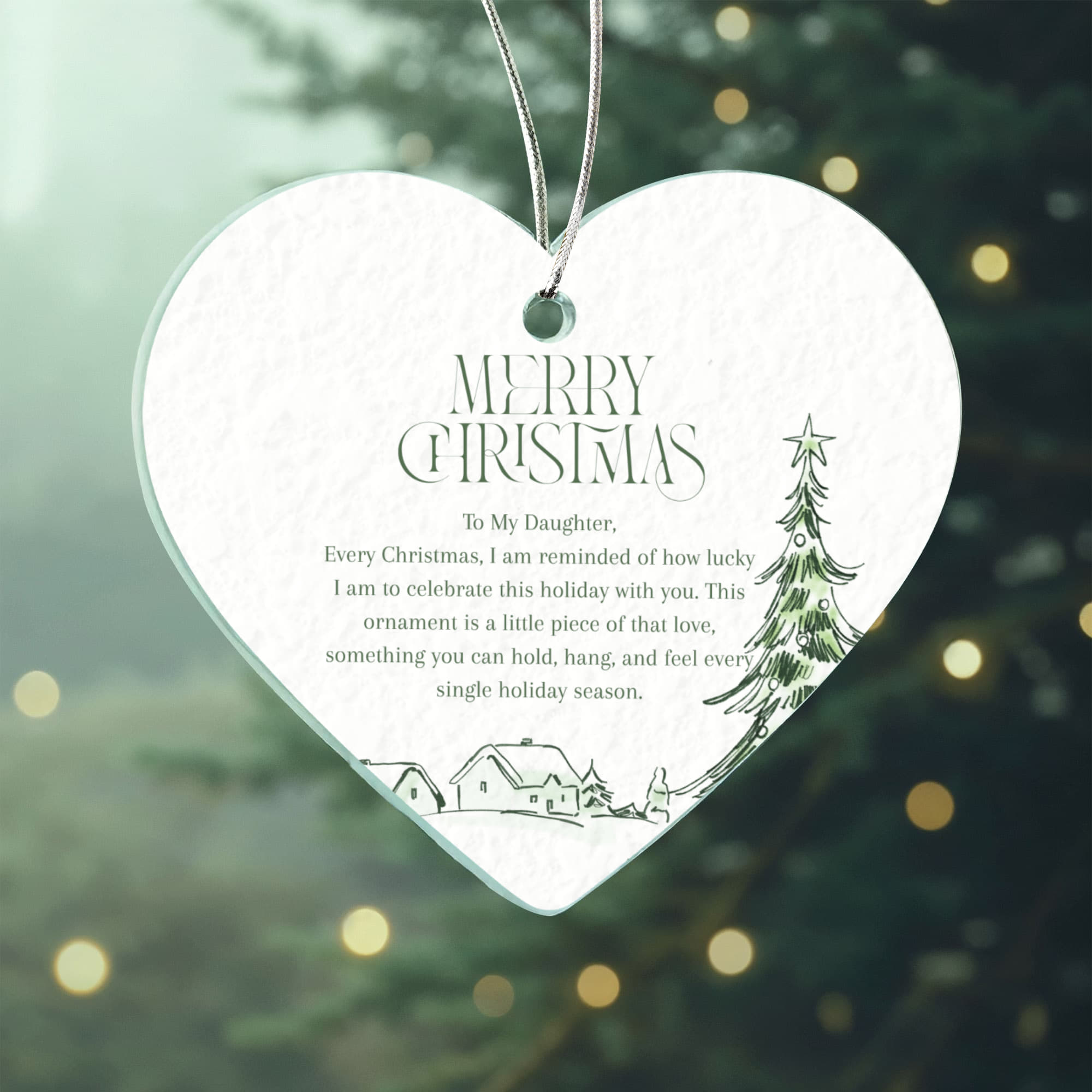 To My Daughter — Every Christmas I'm Reminded How Lucky I Am | Heart Christmas Ornament Gift