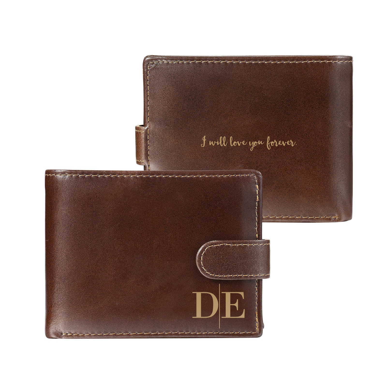 Custom Engraved Men's Wallet – Personalized Leather Bifold with RFID Blocking