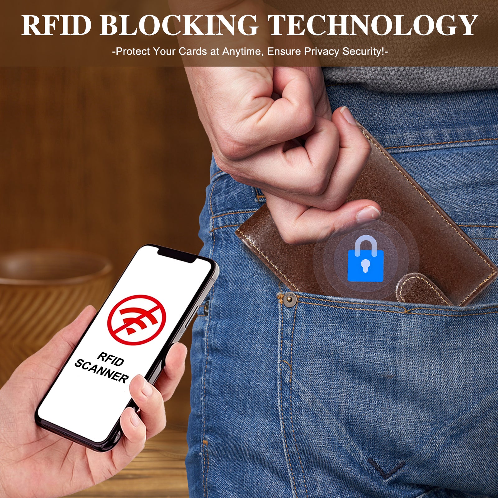 Custom Engraved Men's Wallet – Personalized Leather Bifold with RFID Blocking