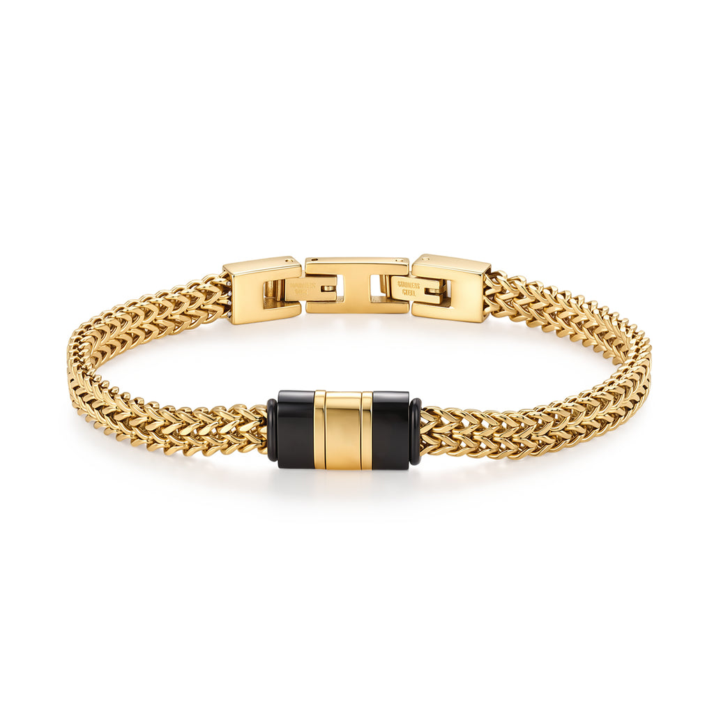 Men's Personalized Bracelet – Engraved Names, Dates & Icons, Adjustable Stainless Steel